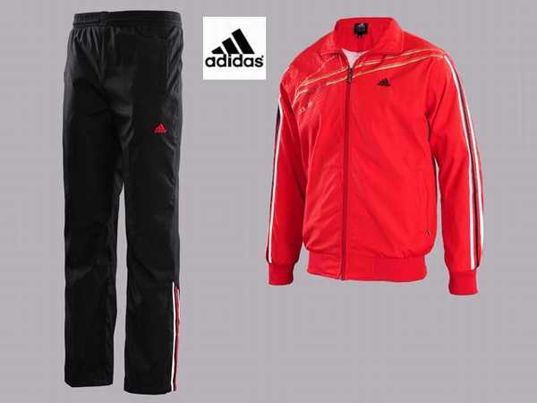 survetement adidas rouge et noir